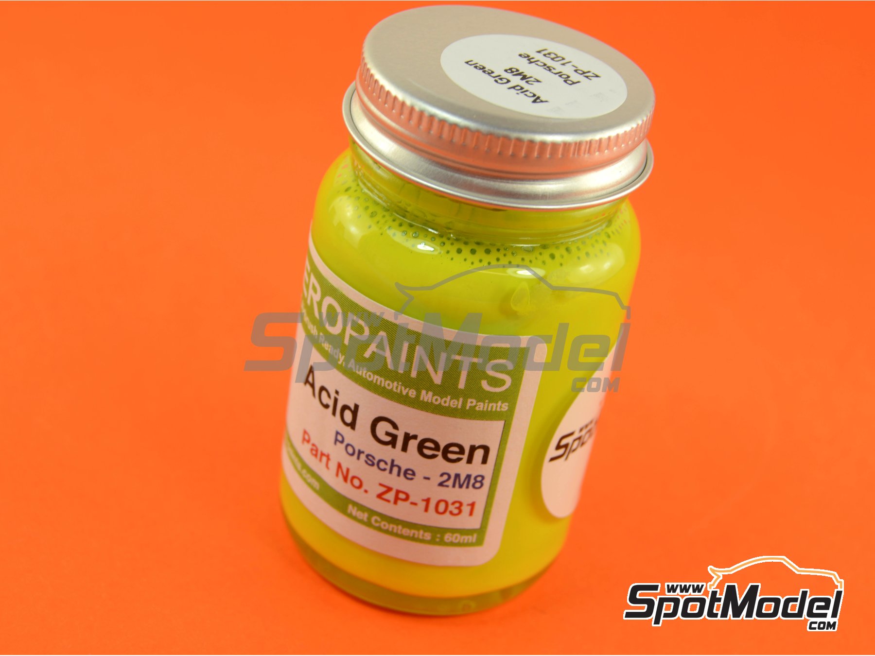 Zero Paints Paint for airbrush Acid Green Porsche Code 2M8 1 x 60ml for airbrush (ref. ZP1031